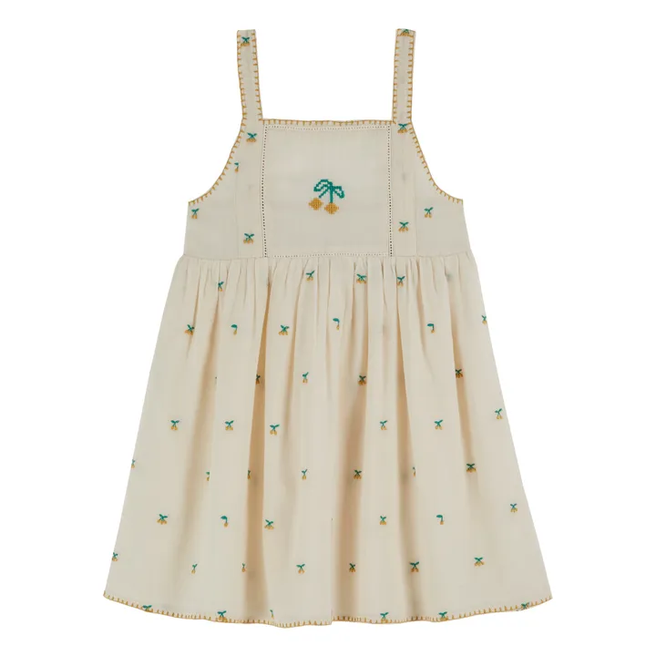Emile et Ida Robe Bretelles Cerises | Ecru