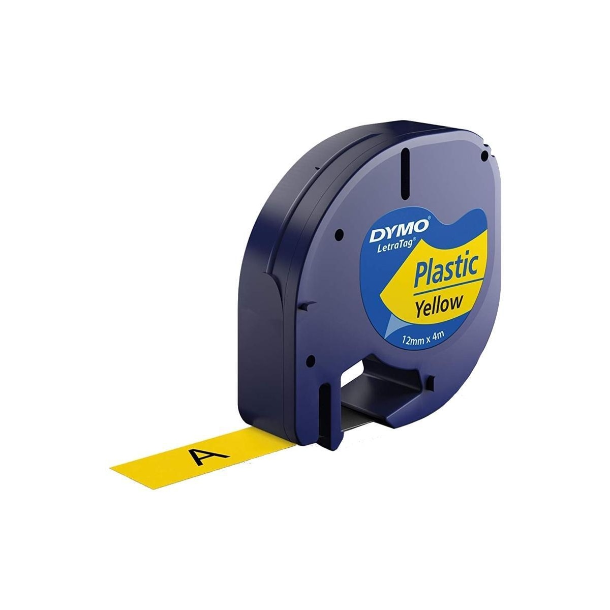 DYMO LetraTAG plasttejp, gul, 12mm, 4m (91222)
