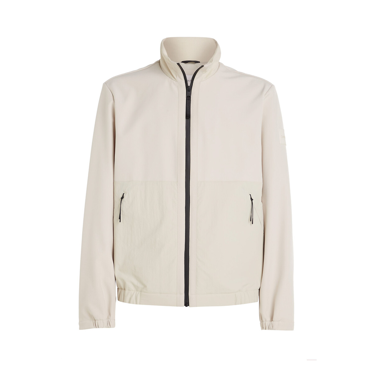CALVIN KLEIN<br>Cardigã em 2 tecidos, sem capuz, softshell