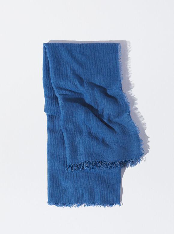 Pashmina enrugada - Azul