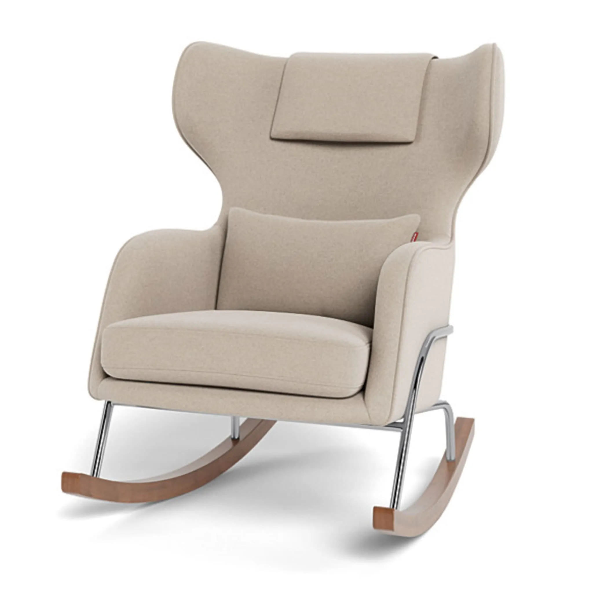 Monte Chaise Berçante Grand Jackson - Laine Oatmeal  Chrome
