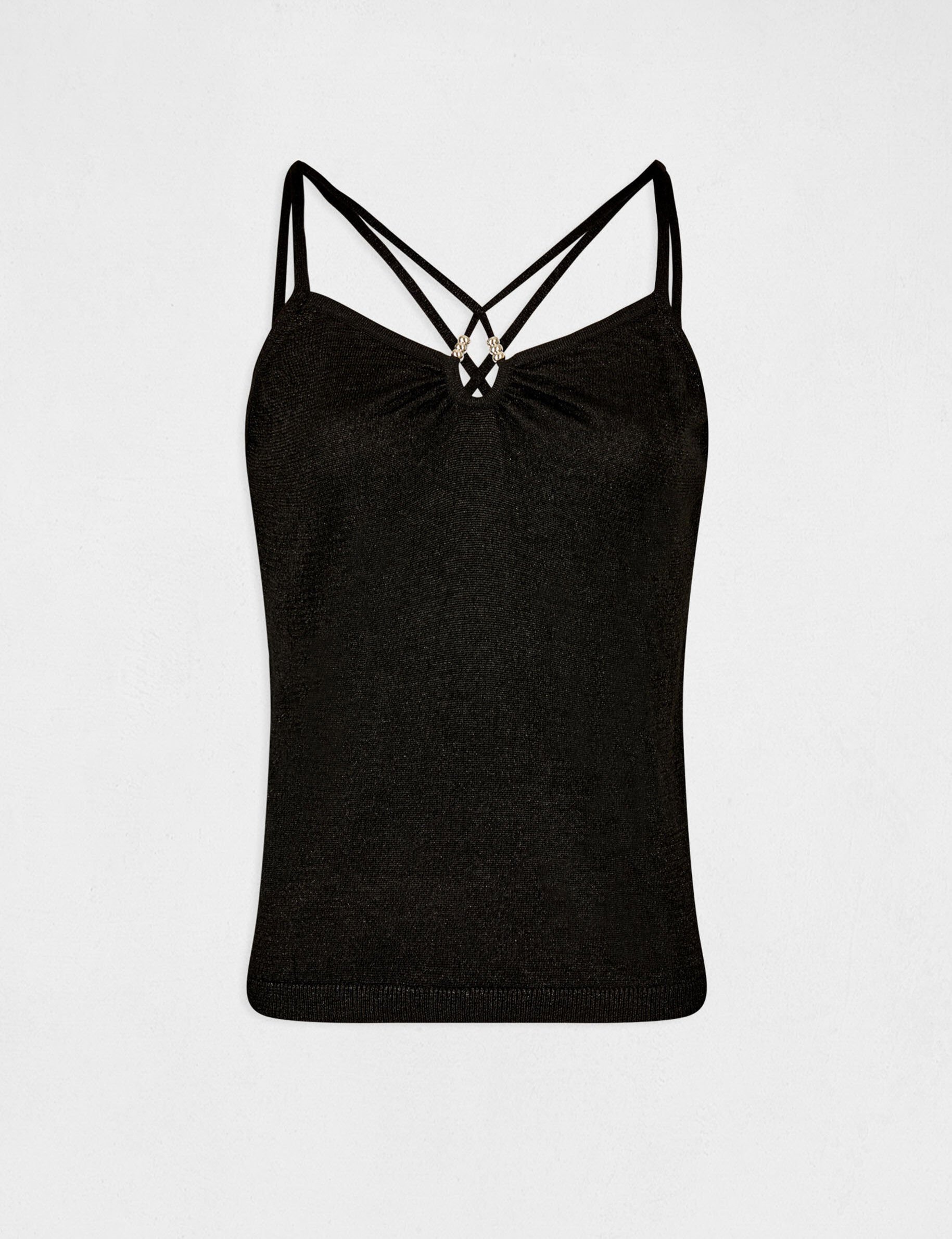 Débardeur pull bretelles fines noir femme - noir