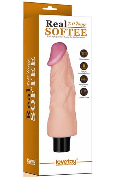 Lovetoy Real Softee Vibrating Dildo 18 cm Vibrerende dildo