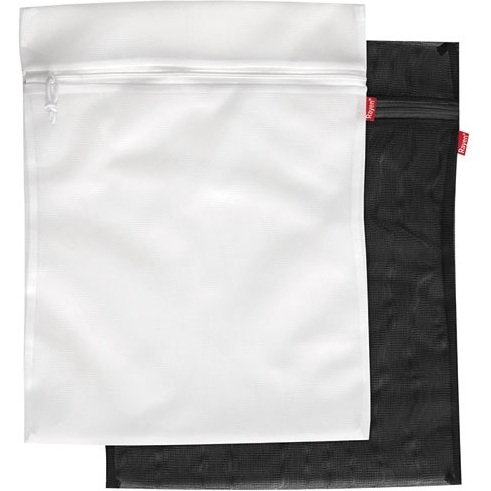Filet à linge blanc et noir 50 x 40 cm - Lot de 2