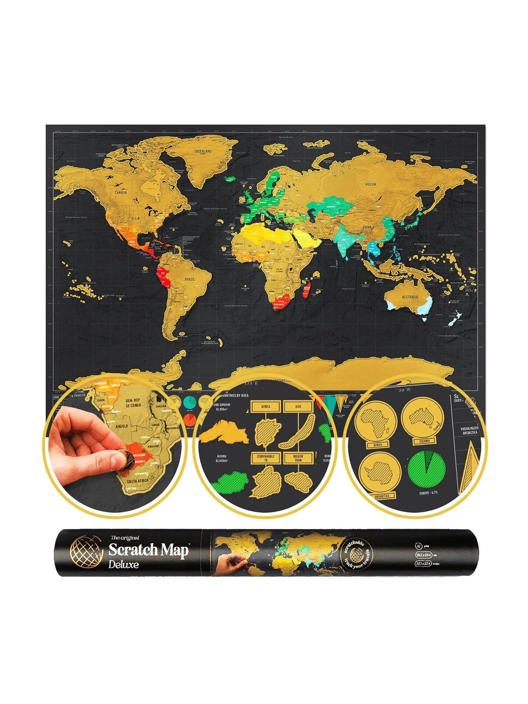 Suck UK Large Deluxe Scratch Map