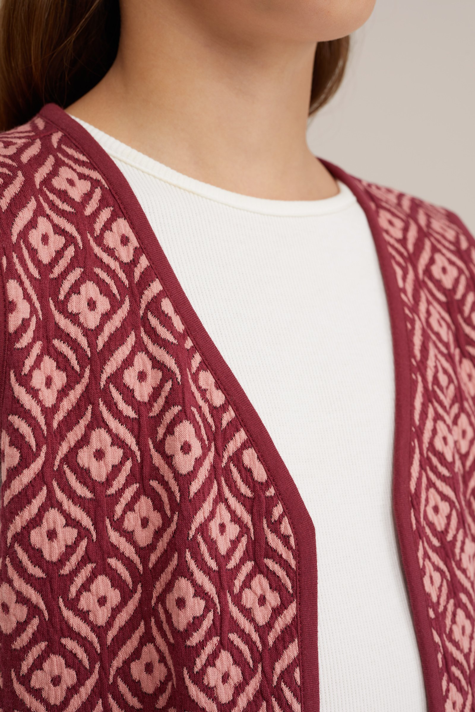 Meisjes gilet met dessin WE Fashion Roze