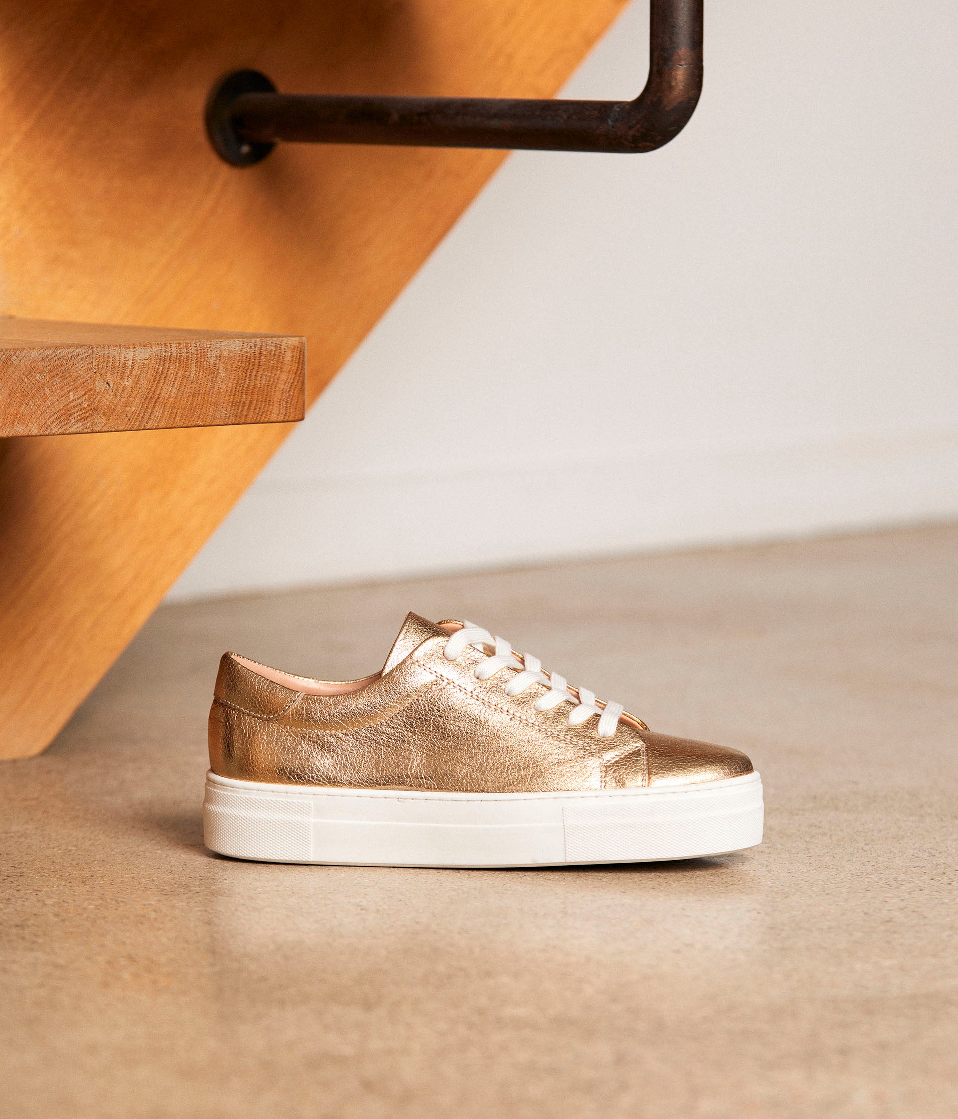 Baskets cuir doré Annael
