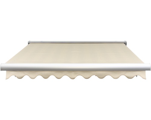 SOLUNA Semi-Cassettezonnescherm Classic 2,5x1,5 Doekdesign 320930 Frame E6EV1 Zilver Geanodiseerd Aandrijving rechts incl. motor, wandschakelaar
