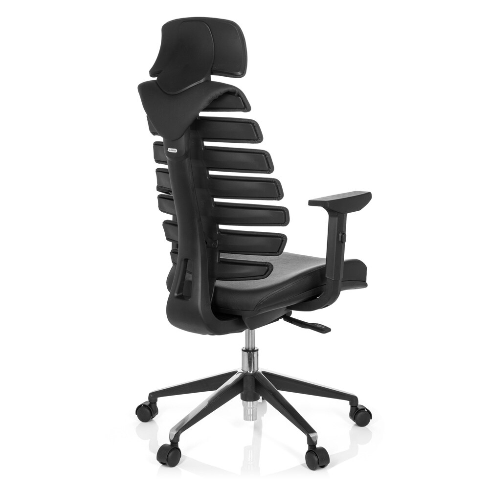 Profi Bürostuhl ERGO LINE II PRO Leder mit Armlehnen (höhenverstellbar) hjh OFFICE