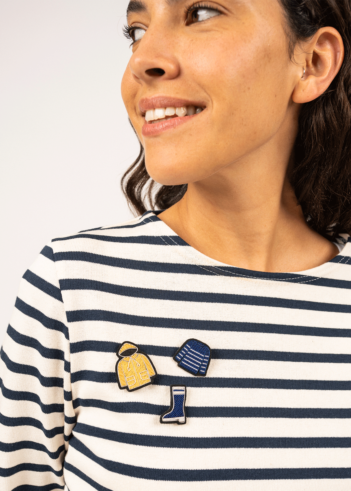 Broche brodée Botte en caoutchouc