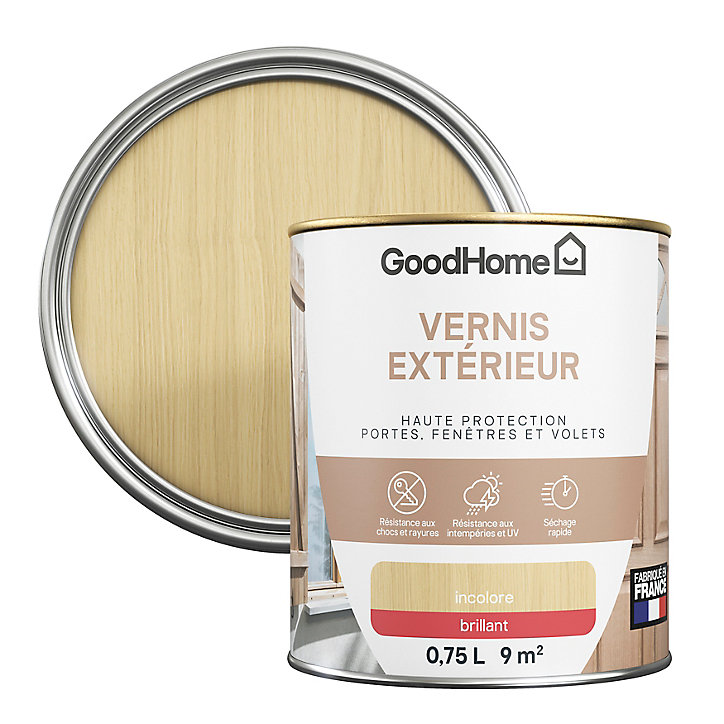 Vernis extérieur bois brillant incolore GoodHome 0,75L