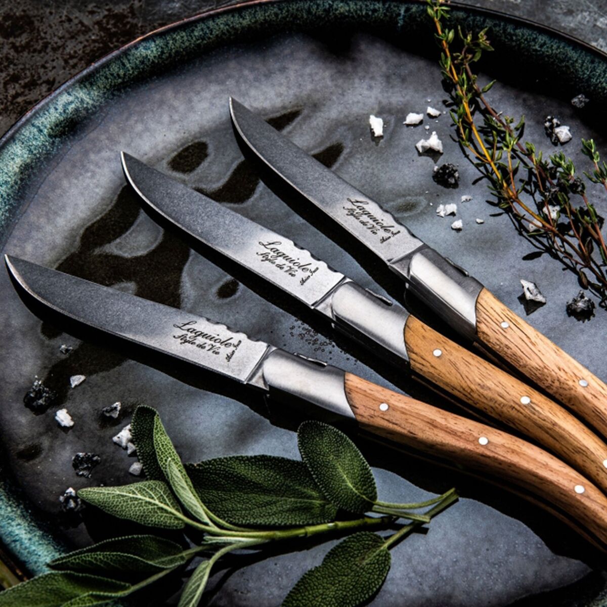 Laguiole Grillkniver 6-pakning, eiketrær