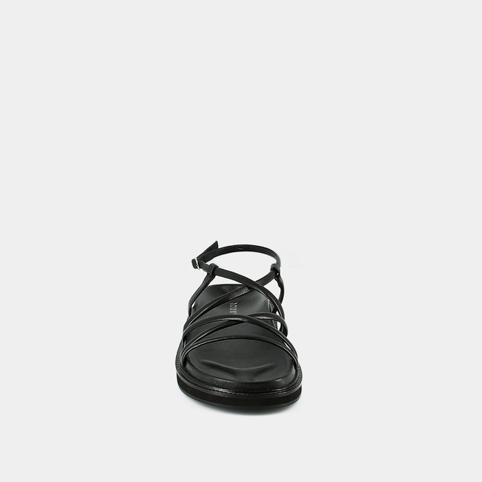 Sandales à brides  en cuir noir