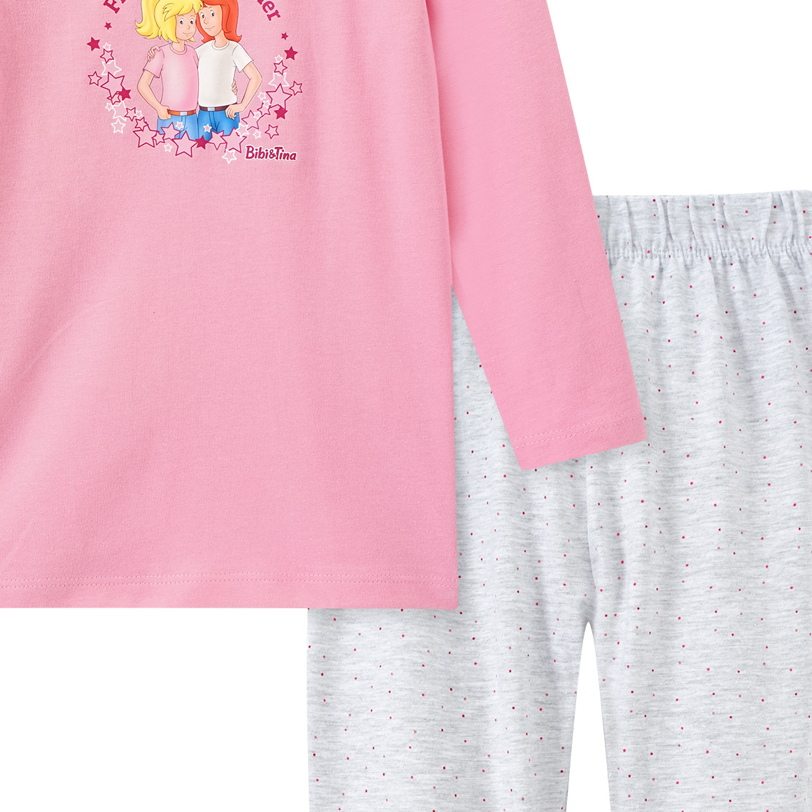 Topolino Bibi & Tina Schlafanzug mit Print rosa / grau