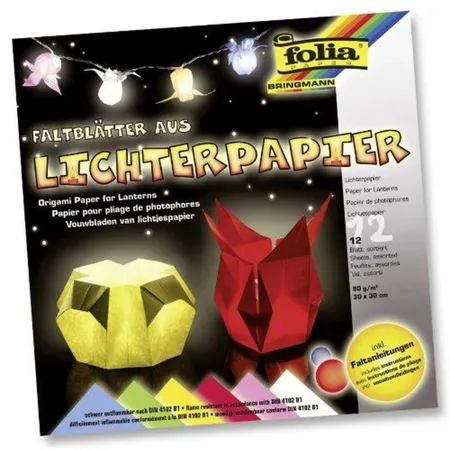 Folia Lichterpapier 80G,30 x 30cm 12 Blatt 6 farbig