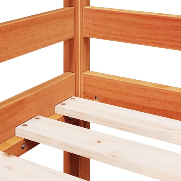 vidaXL Køyeseng for barn med stige voksbrun 80x200 cm heltre furu