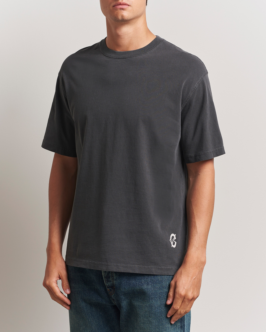 Samsøe Samsøe Printed Swirl Crew Neck T-Shirt Washed Black