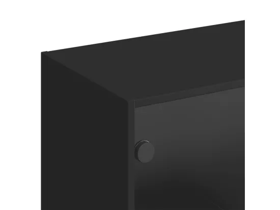 Bibliothèque avec portes noir 136x37x142 cm bois d'ingénierie