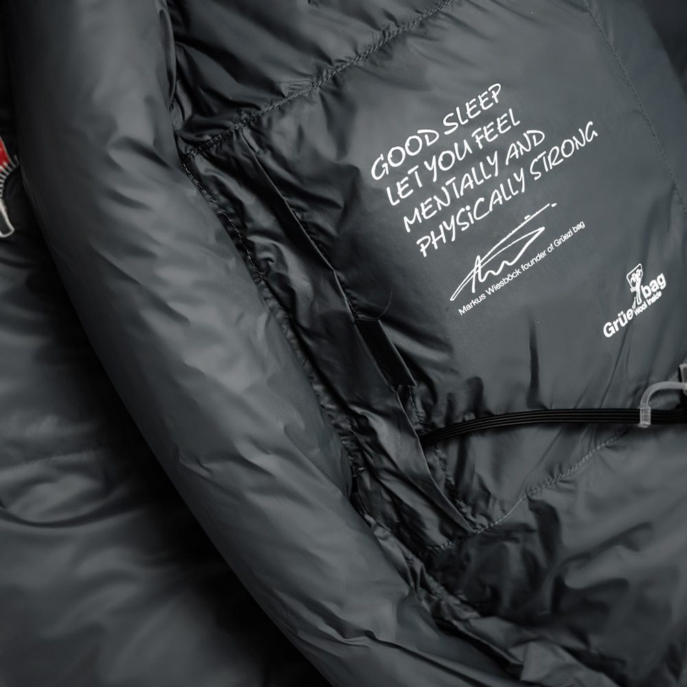 Grüezi Bag Biopod Down Hybrid Ice Extreme 200 Wide Schlafsack deep asphalt