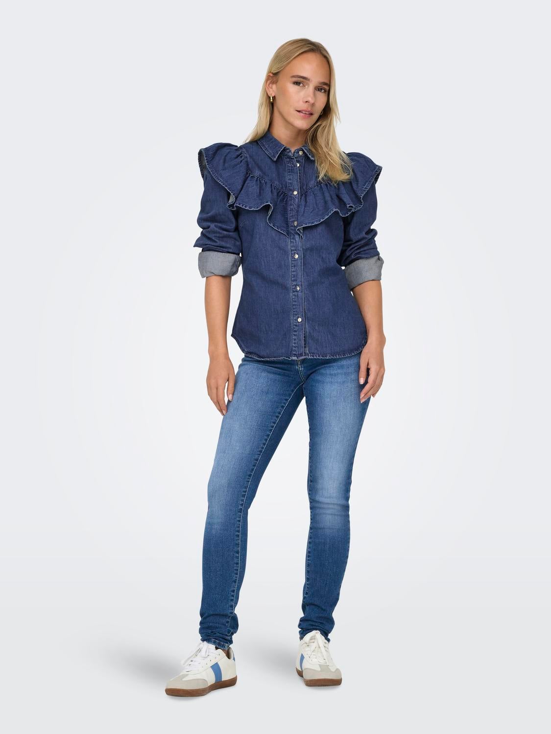 ONLINDIGO Jeanshemd Dark Blue Denim
