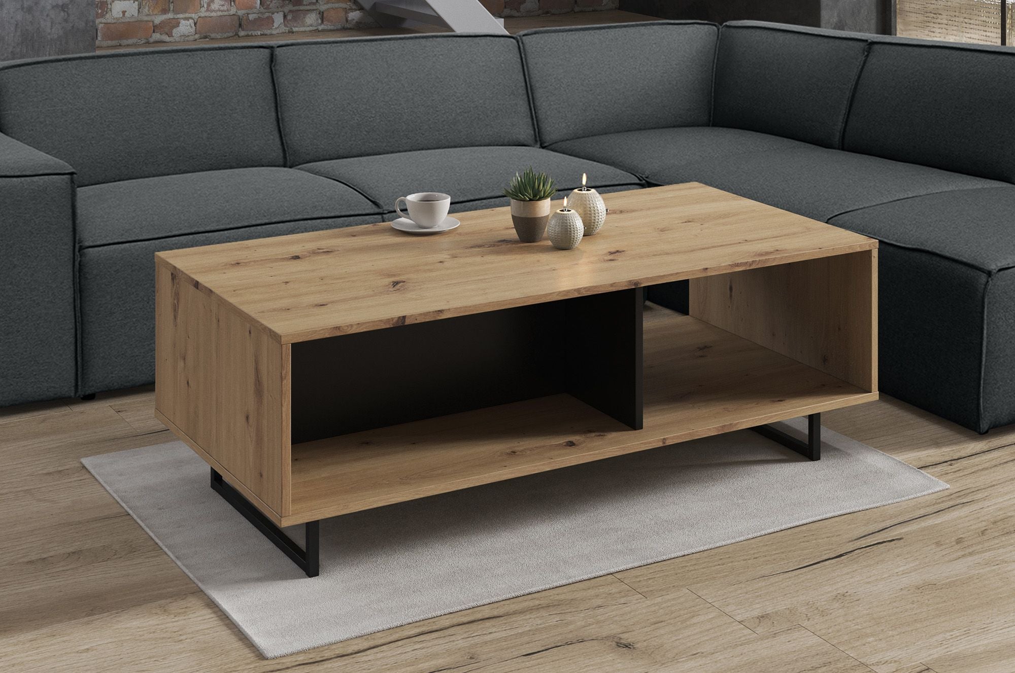 Saturn - Salontafel - Eiken/zwart