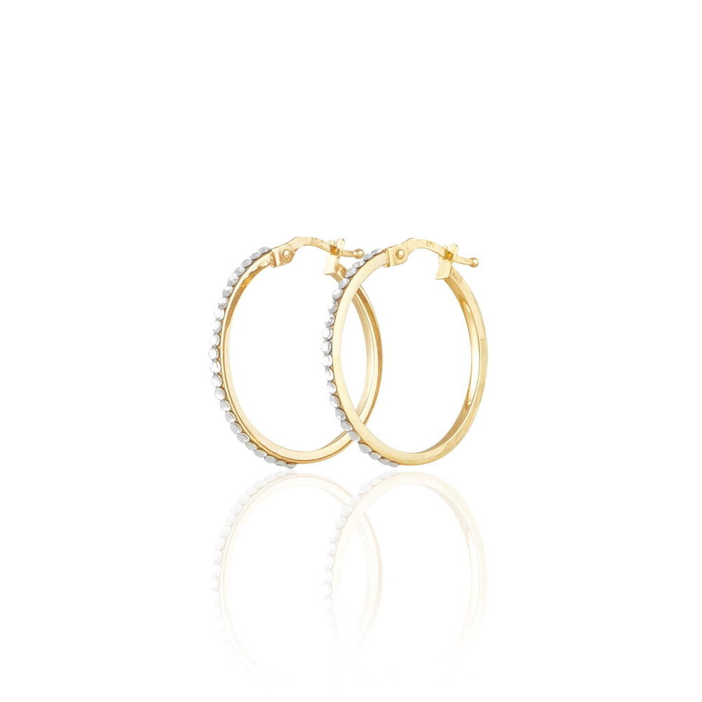 Créoles Sandrine Or Jaune Strass