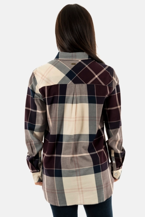 chemisier barbour moorland wh92 cloud/black cherry