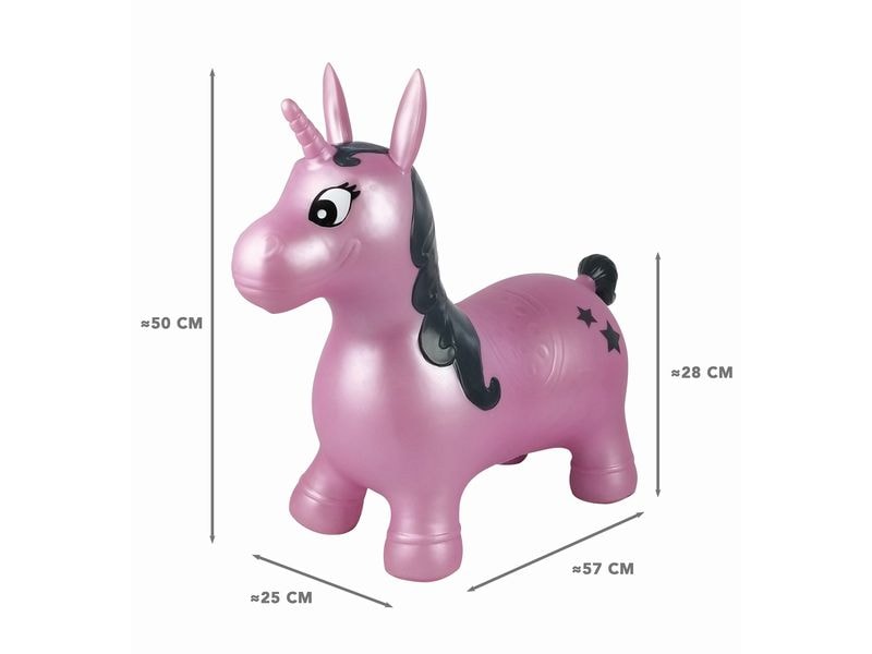 Lexibook Hüpftier Einhorn 50 cm Aufblasbares Einhorn zum Hüpfen und Springen