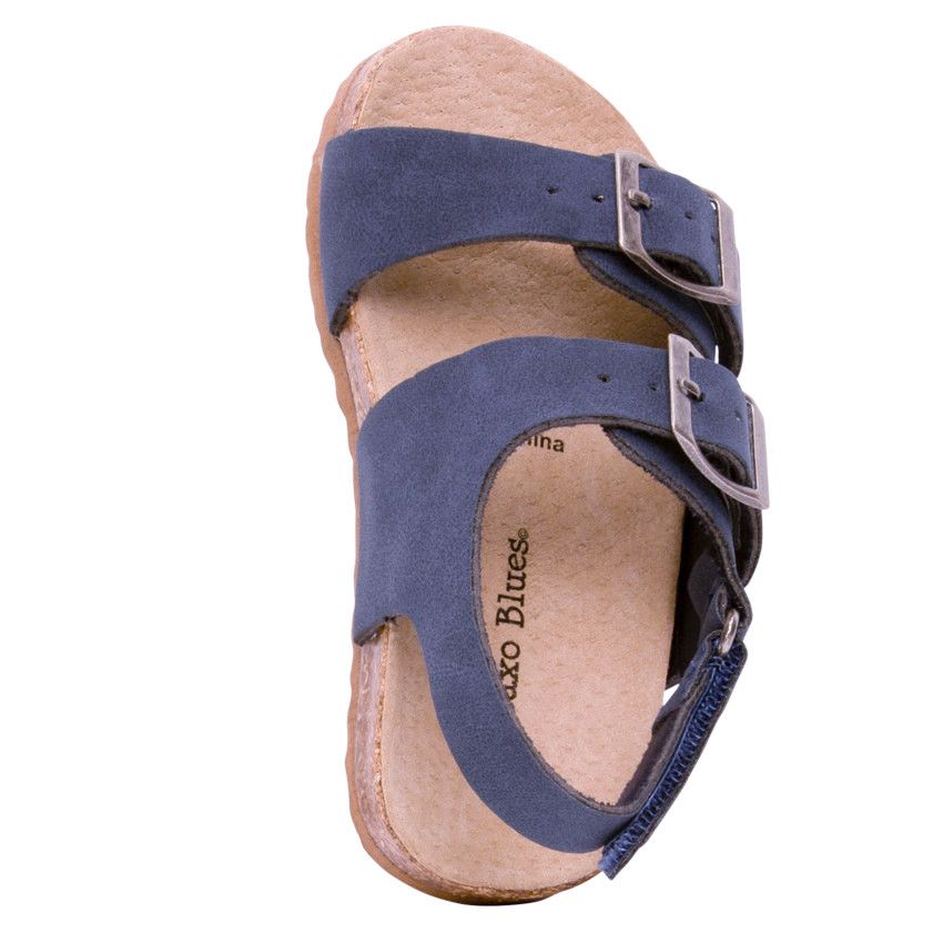 Sandales à double boucles avec lanière à scratch pour garçon - Bleu marine