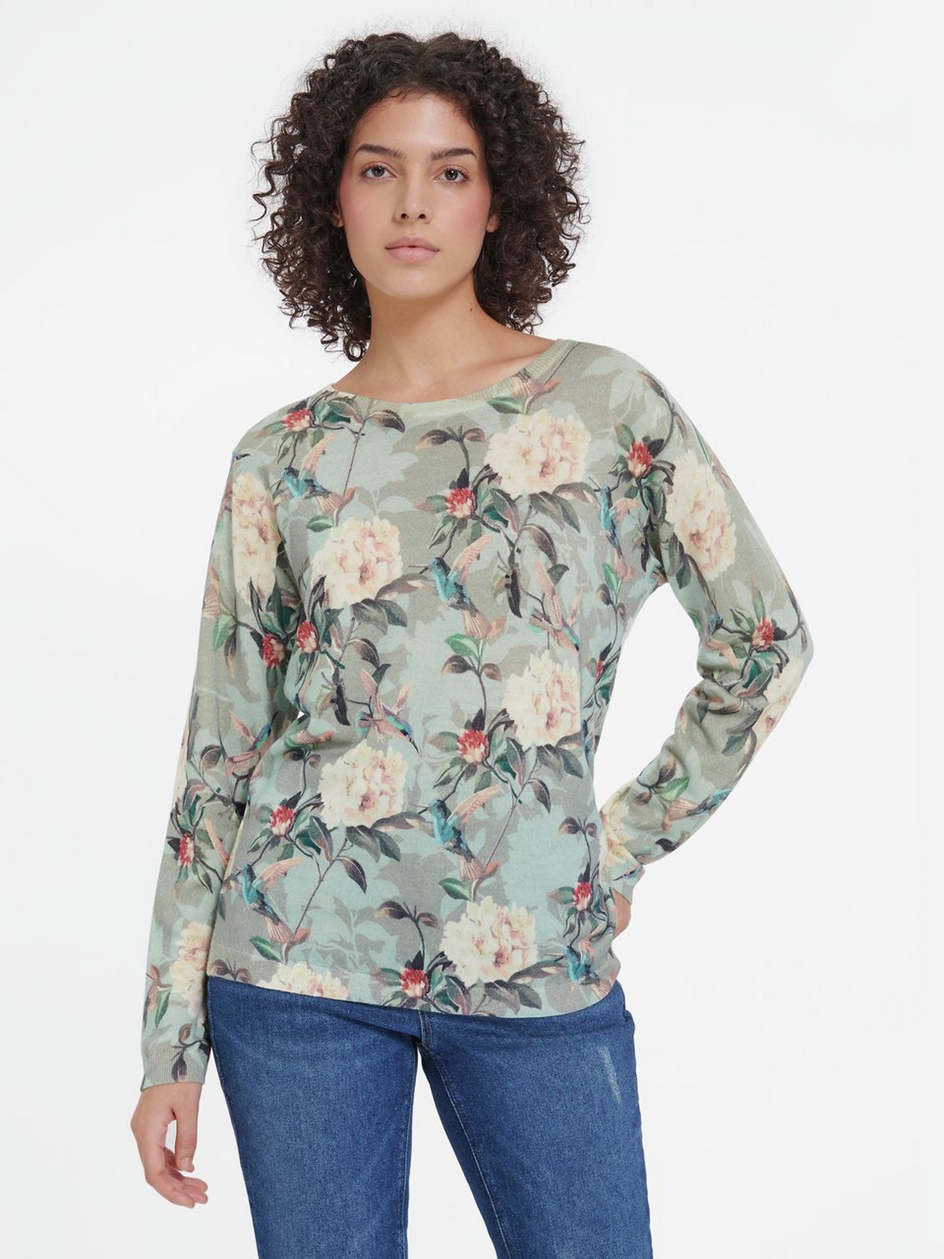 Rundhals-Pullover mit Allover-Muster
