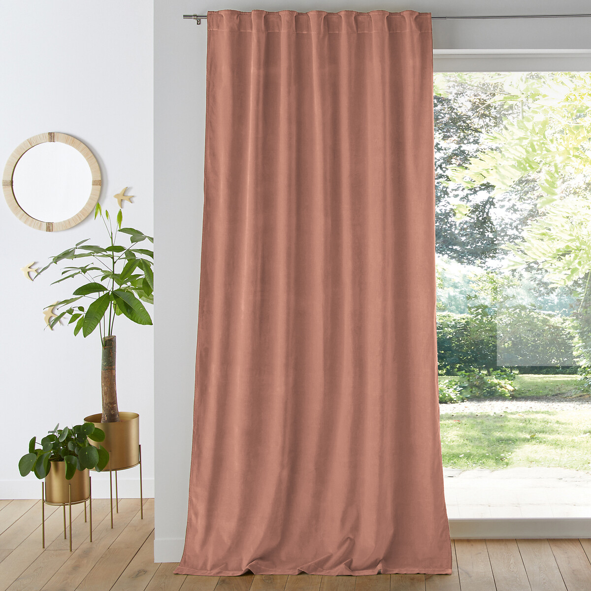 LA REDOUTE INTERIEURS<br>Cortina térmica em veludo com laços ocultos, Veludo