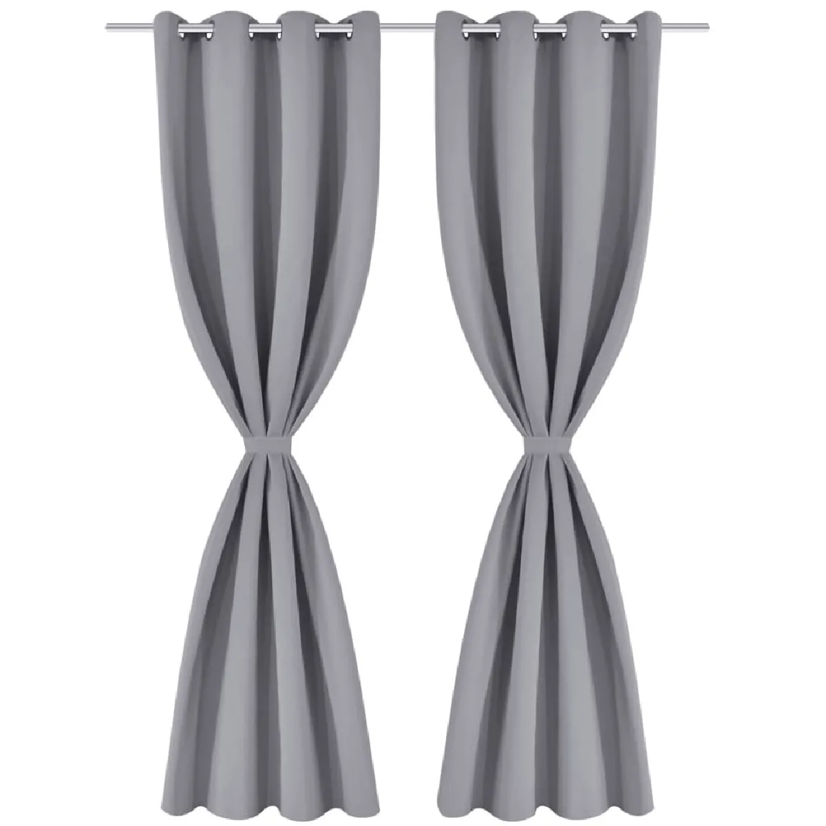vidaXL Rideau occultant Gris 2pcs 135x175 cm