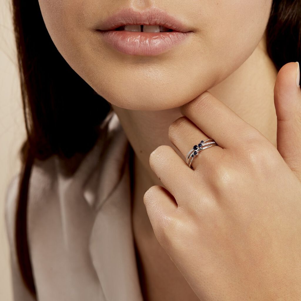 Bague Amarylis Or Blanc Saphir Diamant
