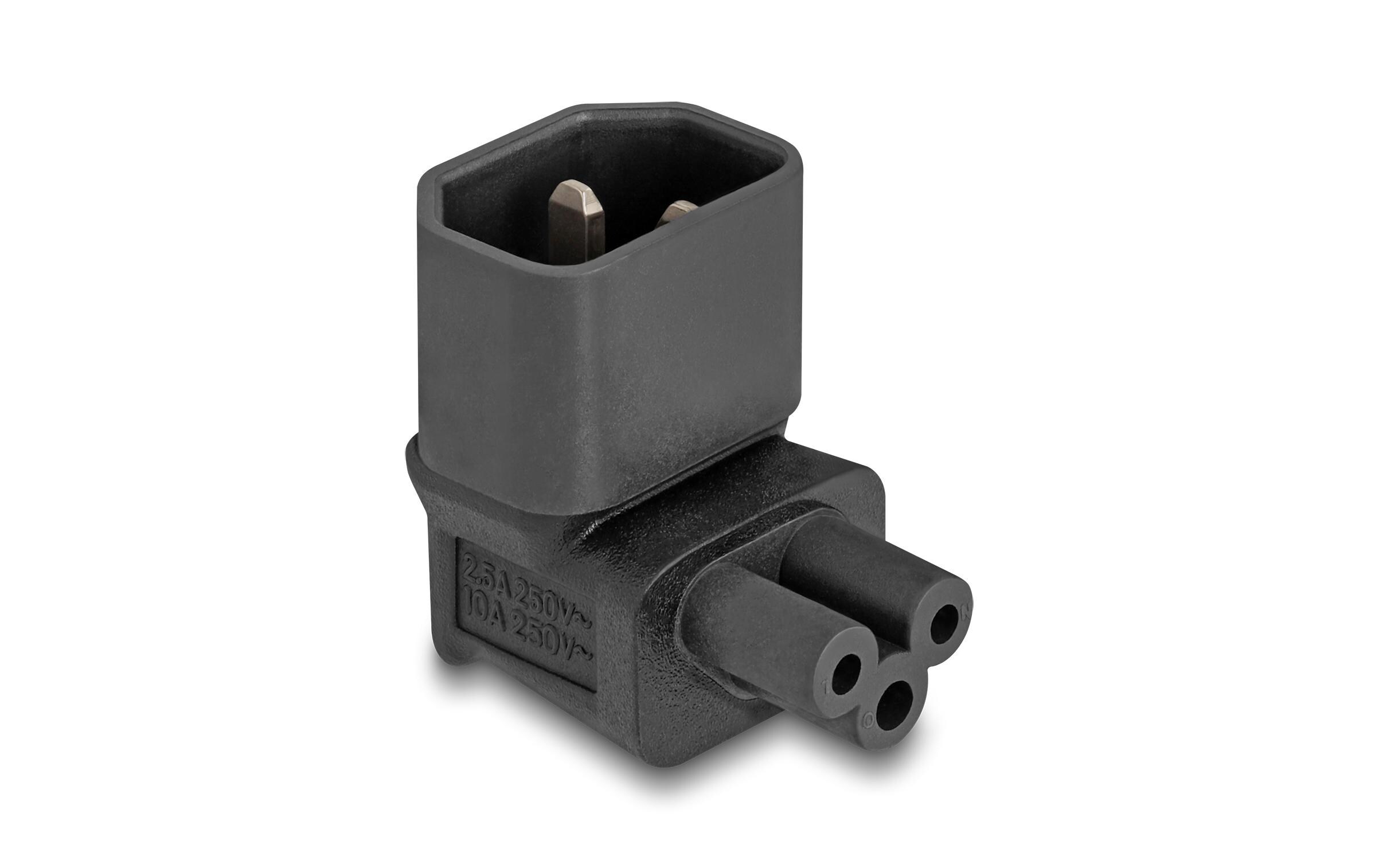 Adapterstecker IEC60320 C14 - C5 gewinkeltDelock Netzadapter IEC 60320 - C14 auf C5, Stecker / Buchse, 2.5 A, 90° gewinkelt