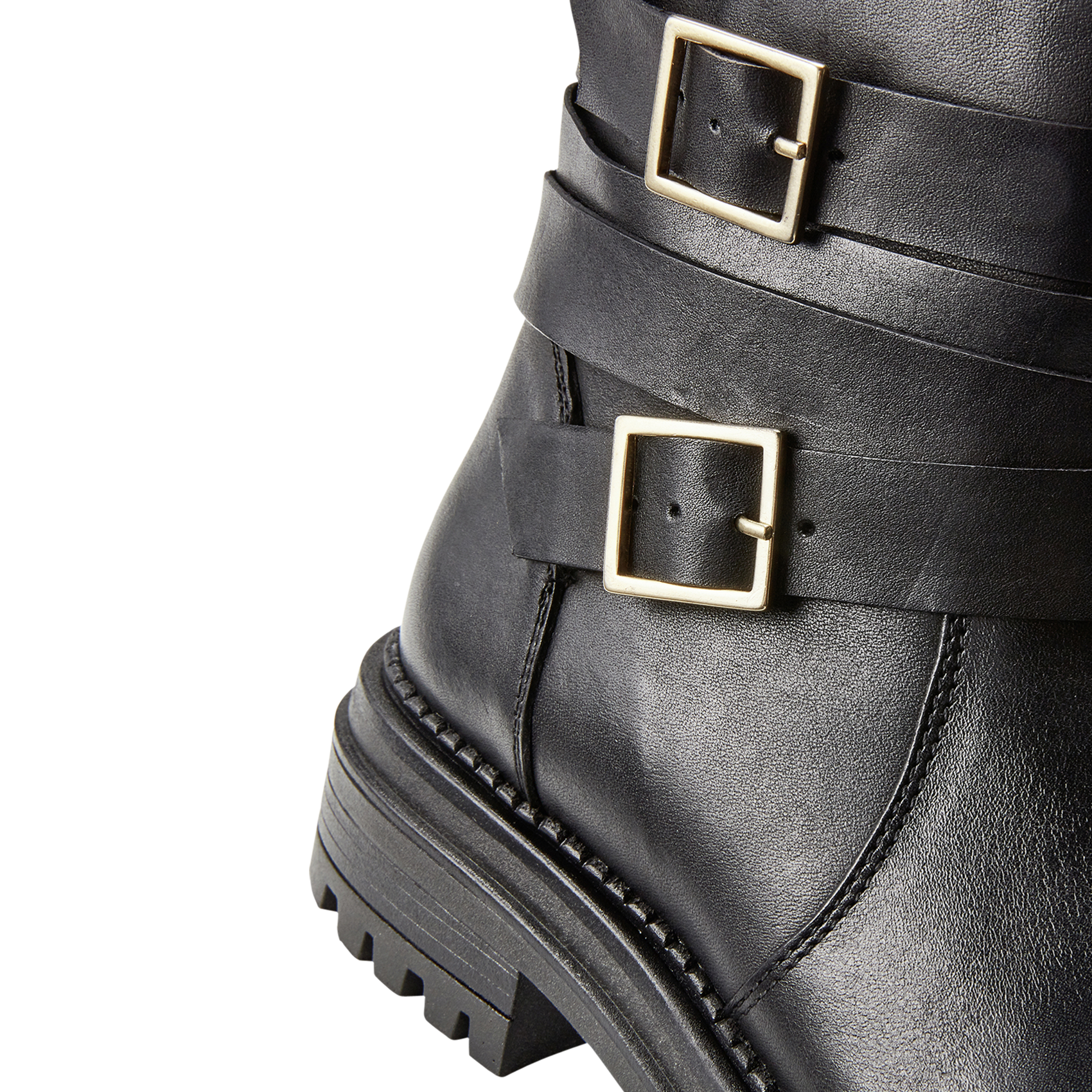 PINAR - Bottines crantées à ceintures | Noir