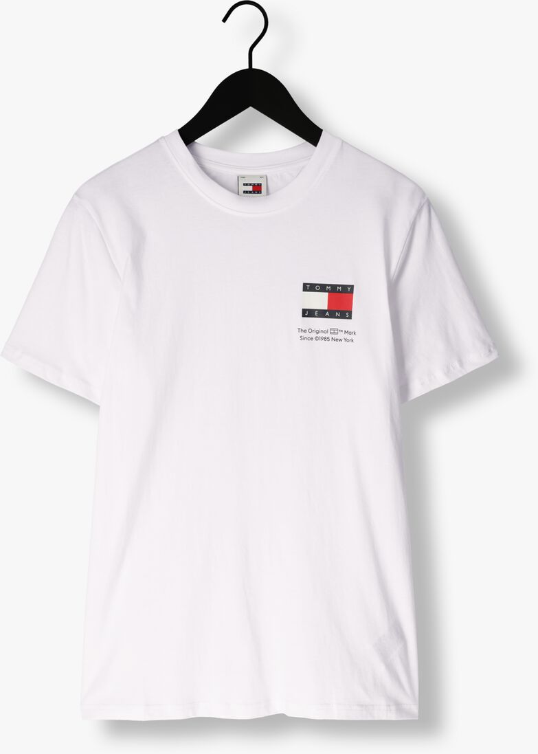 TOMMY JEANS witte tommy jeans t-shirt tjm slim essential flag tee