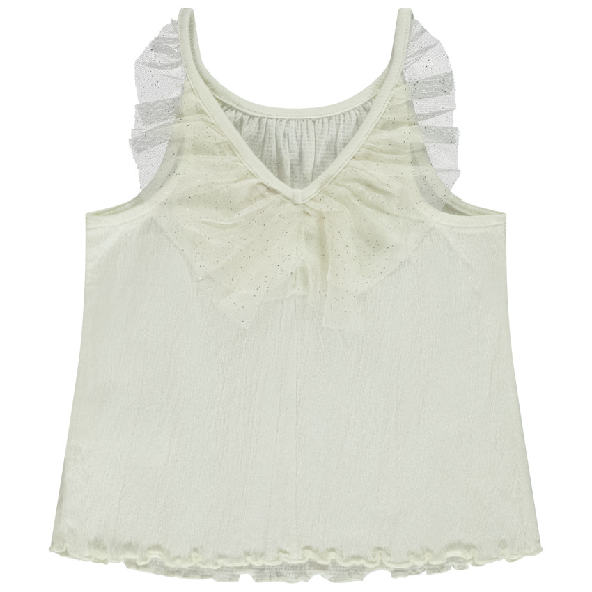 Débardeur effet froissé à tulle pailleté pour fille