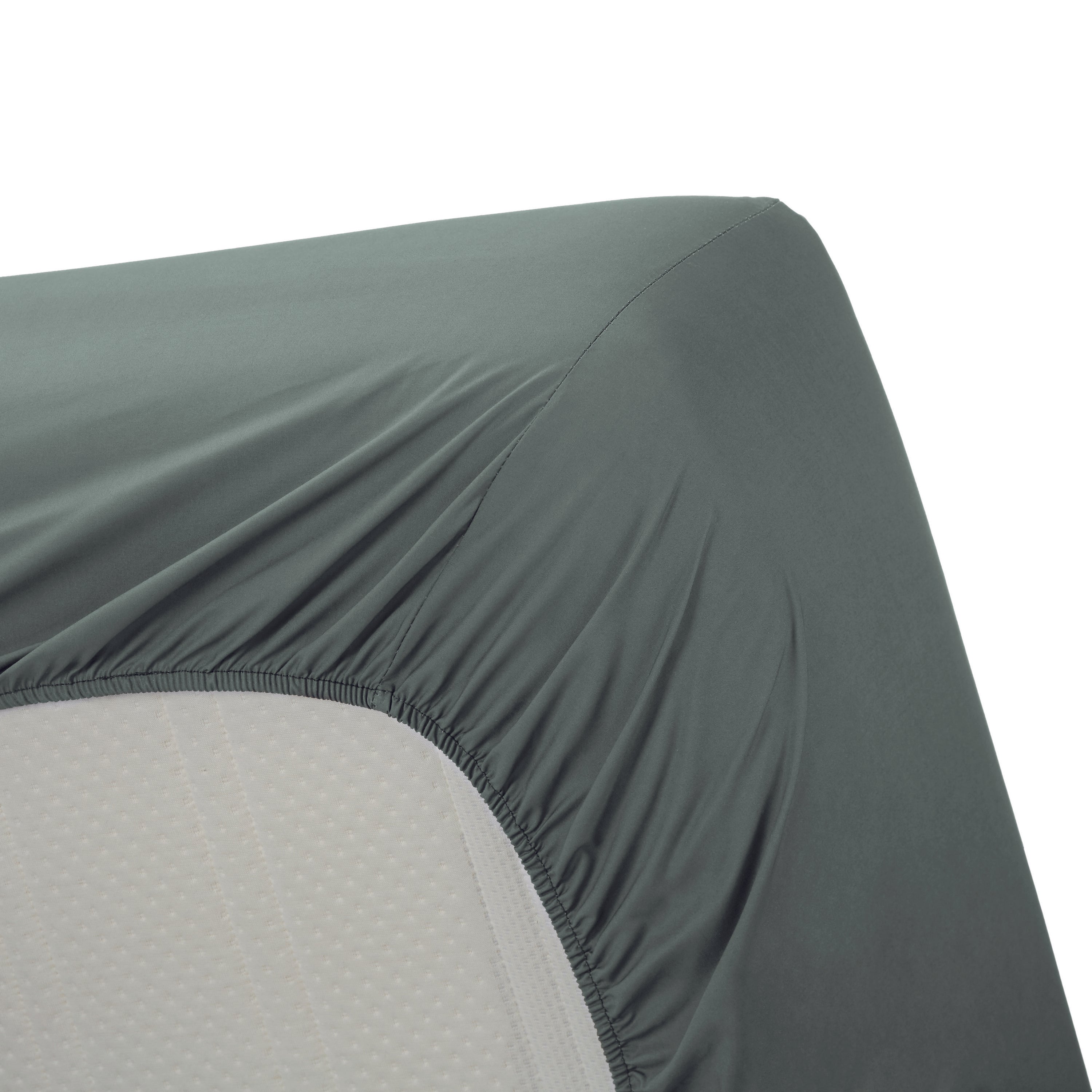 Ambiante Cotton Uni Hoeslaken 160 x 200 cm - Groen