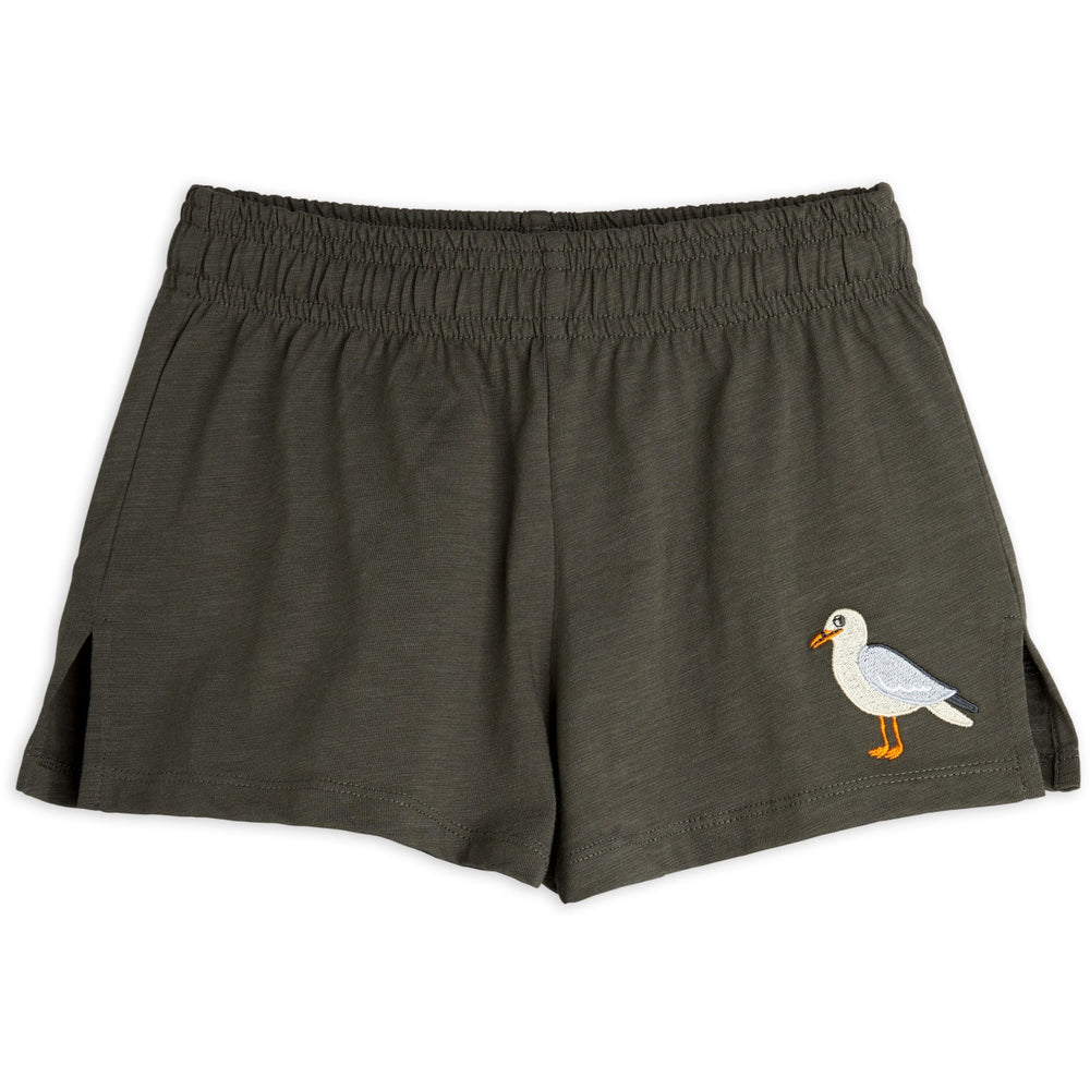 Køb Mini Rodini Black Seagull Embroidery Shorts