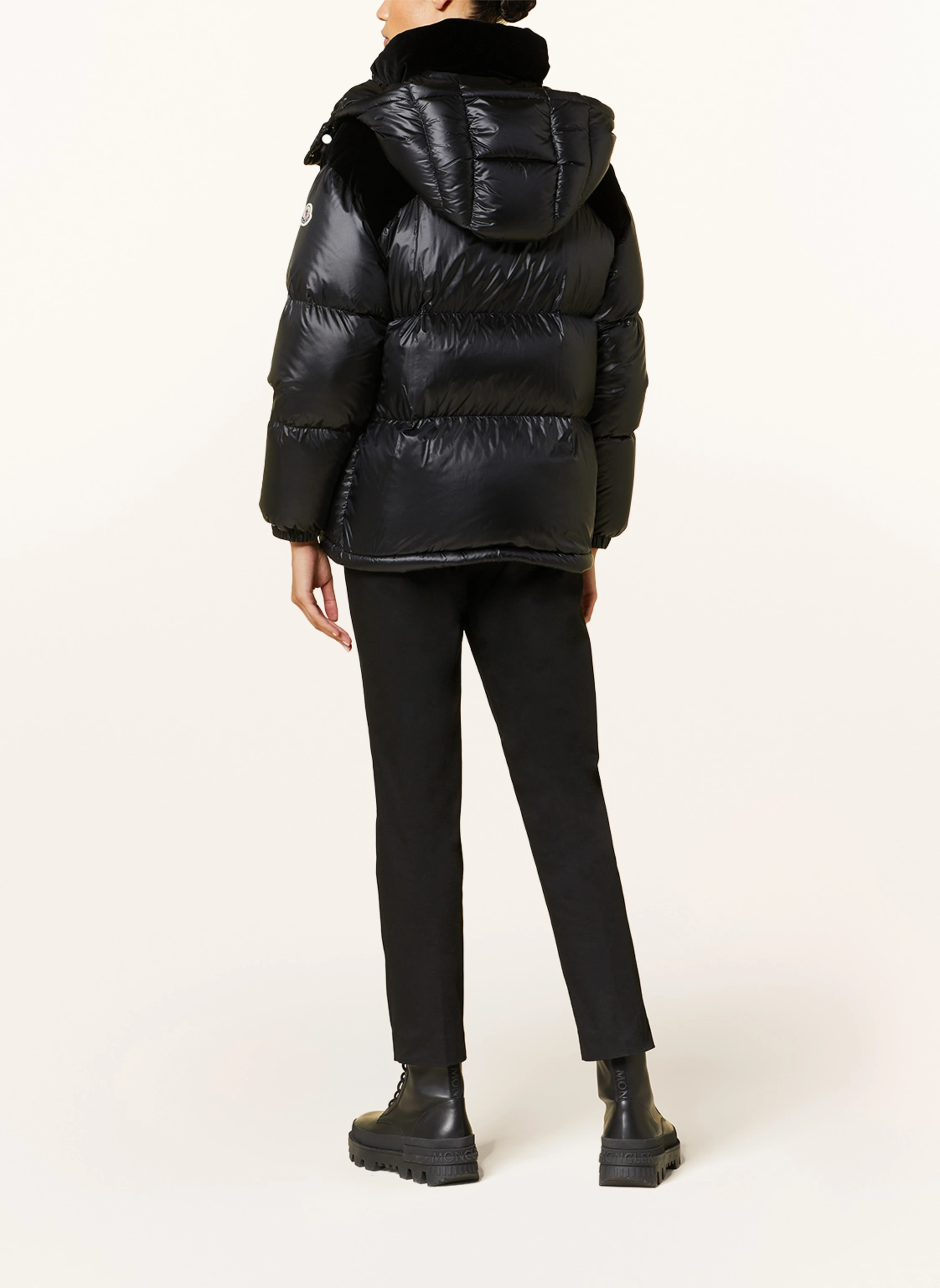 MONCLER Daunenjacke MEANDRE im Materialmix mit abnehmbarer Kapuze
