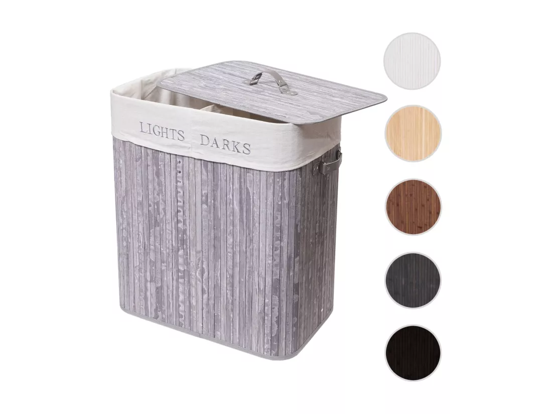 Panier à linge MCW-C21, gris-bleu