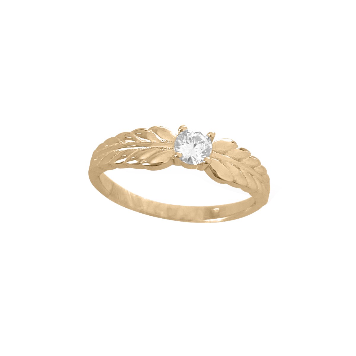 Bague plaquée or avec oxyde de zirconium