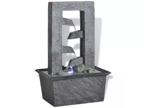 Fontaine d'intérieur avec lumière LED Poly-résine