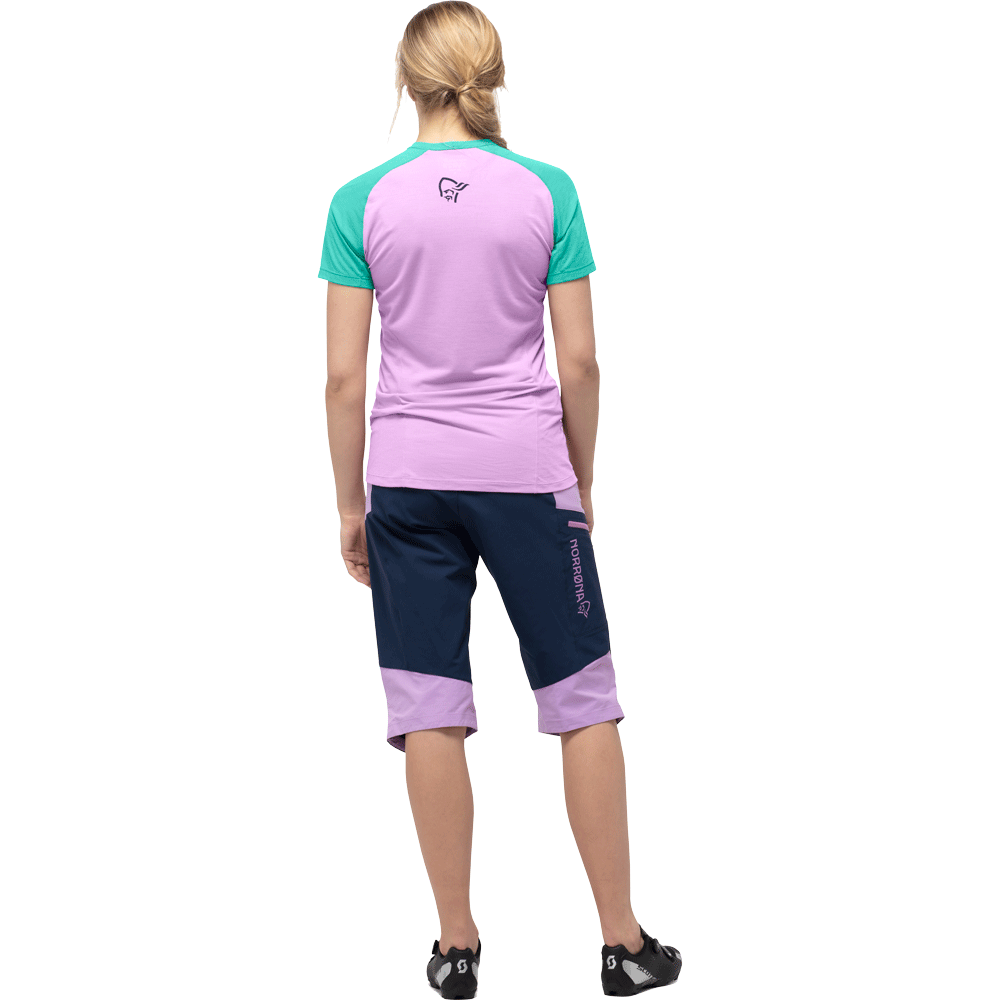 Norrona Fjørå Wool T-Shirt Damen indigo night violet tulle