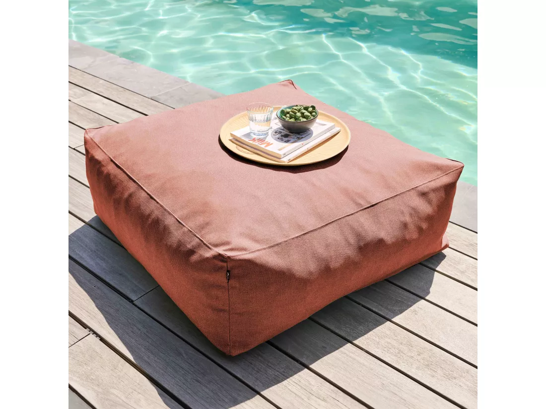 Canapé d'angle de jardin modulable 4 places terracotta