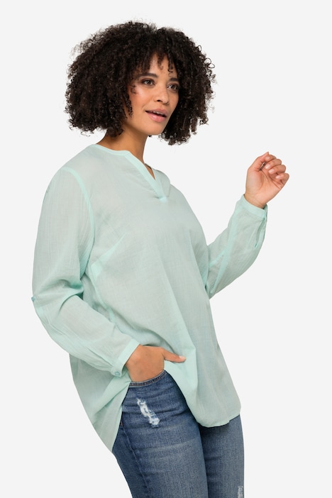 Bluse, Hemdkragen, Ärmel mit TurnUp