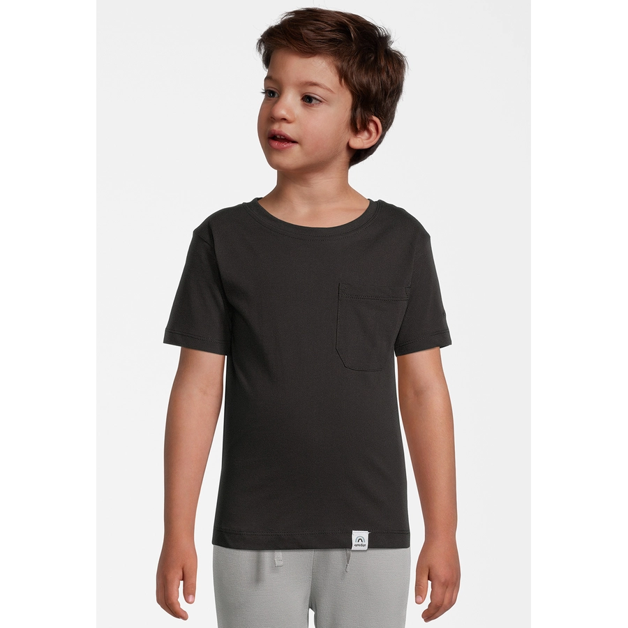 New Life T-Shirt TEE - CREW NECK PATCH POCKET Schwarz