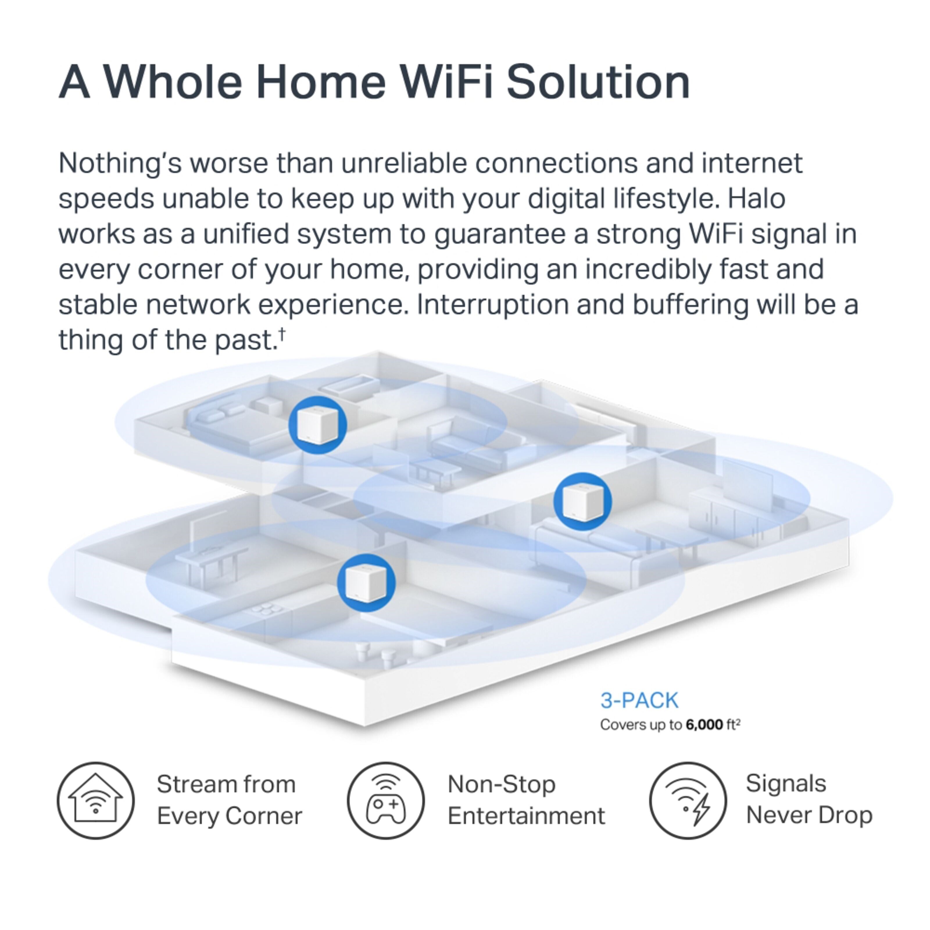 Mercusys Halo H60X Mesh Wifi 6-system 3-pk.