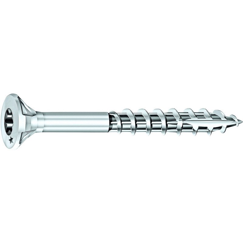 Vis à bois Rocket tête fraisée Torx (étoile) acier zingué, filetage partiel