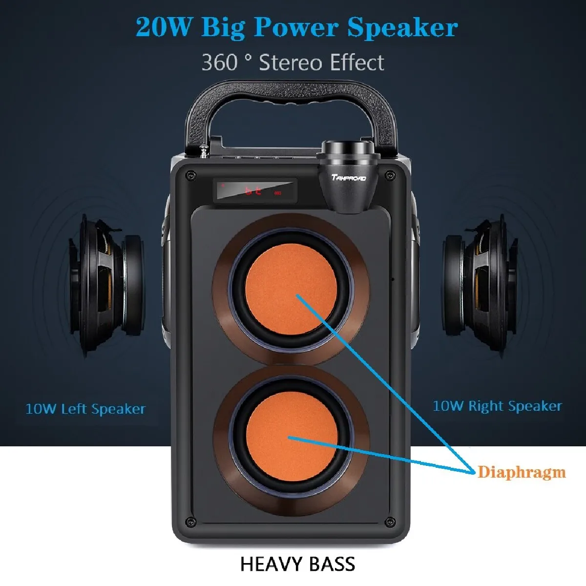 Universal Haut-parleur Bluetooth 20W - Noir